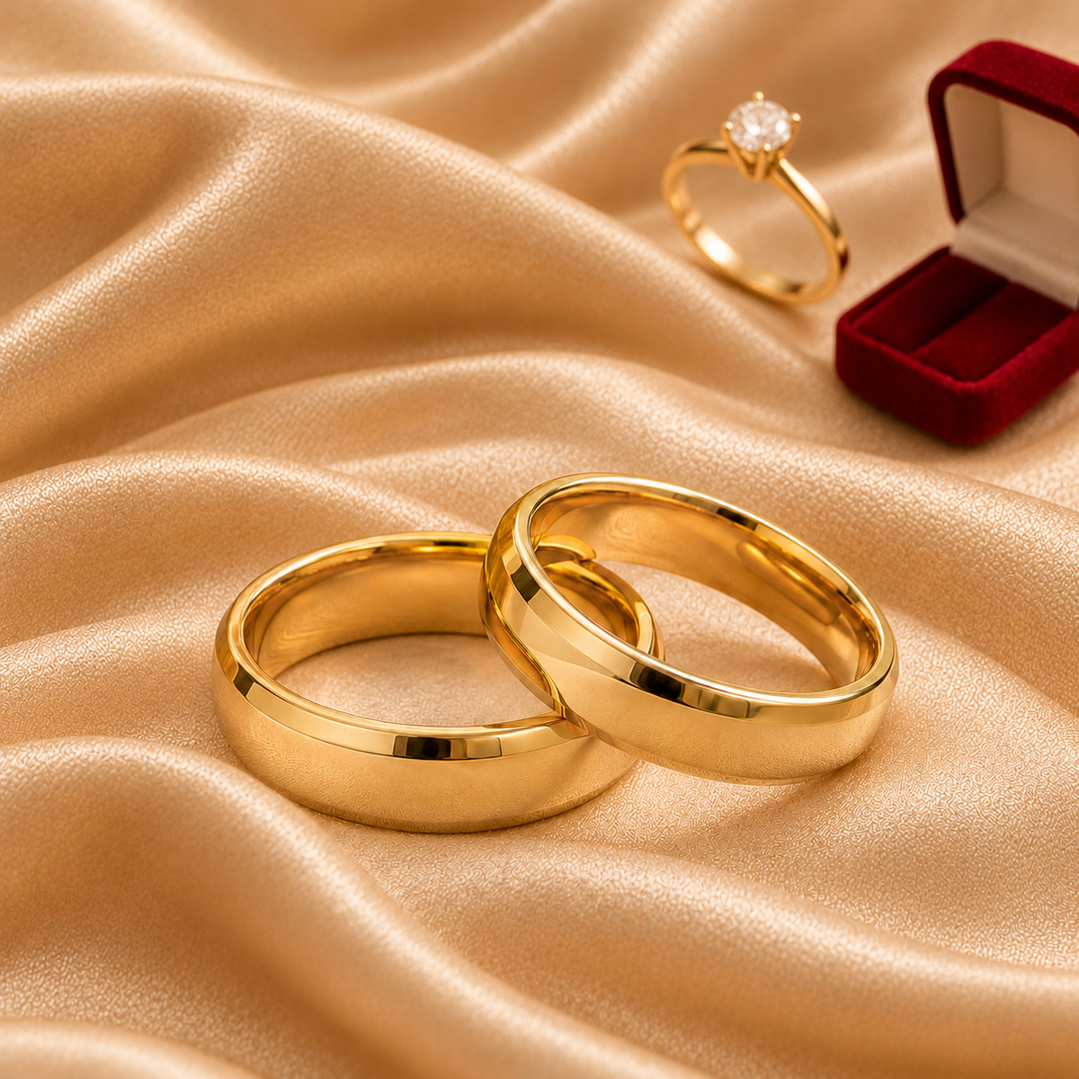 Par Alianca Casamento Ouro 10K 6Mm 10 Gramas Par P2