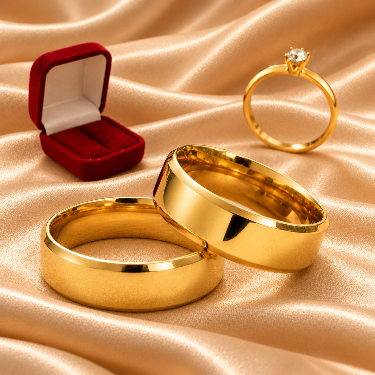 Par Alianca Casamento Ouro 12K 6Mm 10 Gramas Par W8