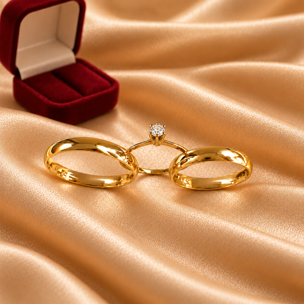 Combo Alianca Casamento Ouro 10K 4Mm 6 Gramas O Par Solitario Liso